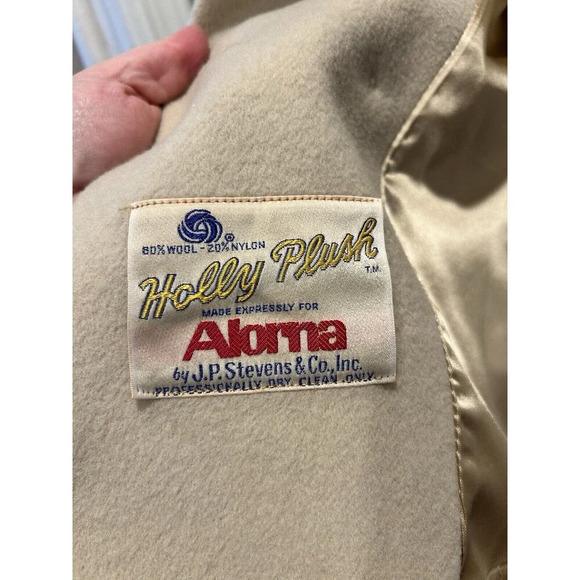 VTG Alorna Holly Plush Womens Short‎ Wool Double Breasted Coat Off White Medium - Picture 8 of 9